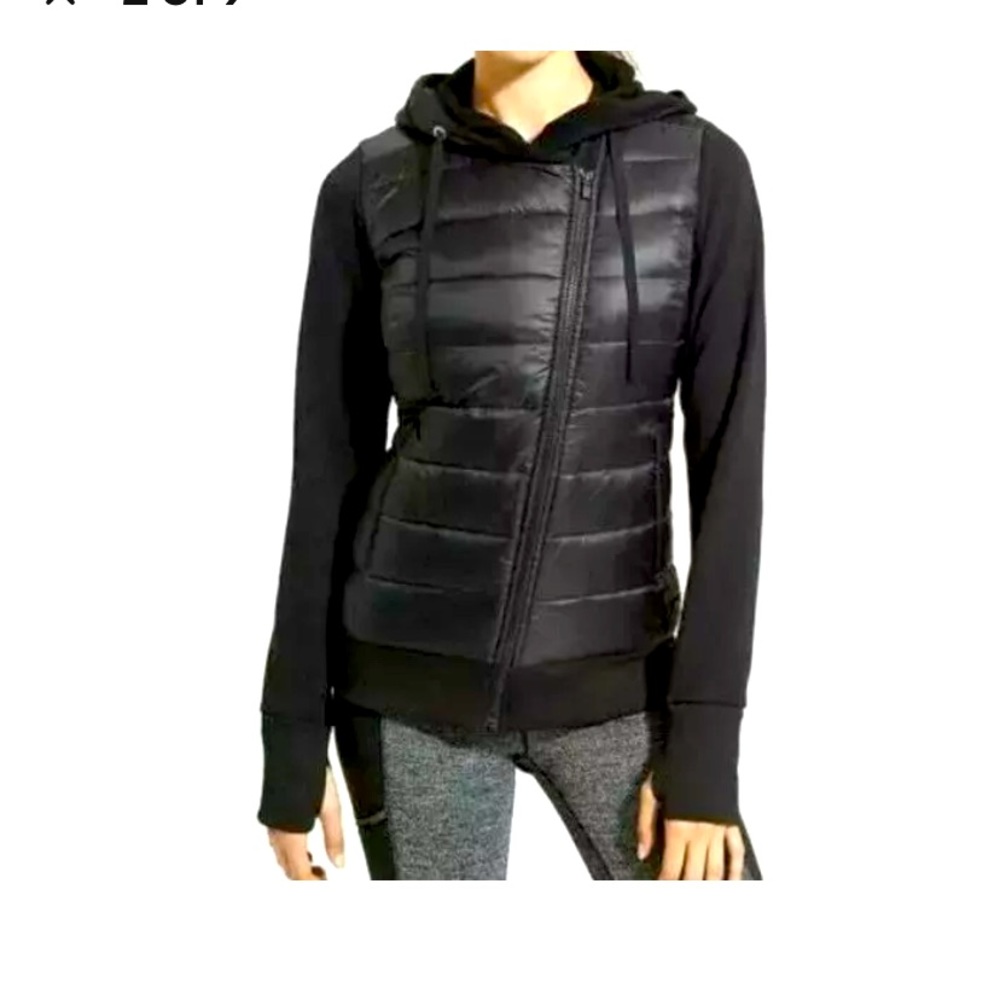Athleta Inlet Black Partially Quilted Down Front Insulated Jacket Women‎ XS